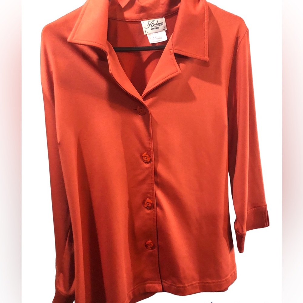 Ardoise Montreal  Rust orange blouse Med